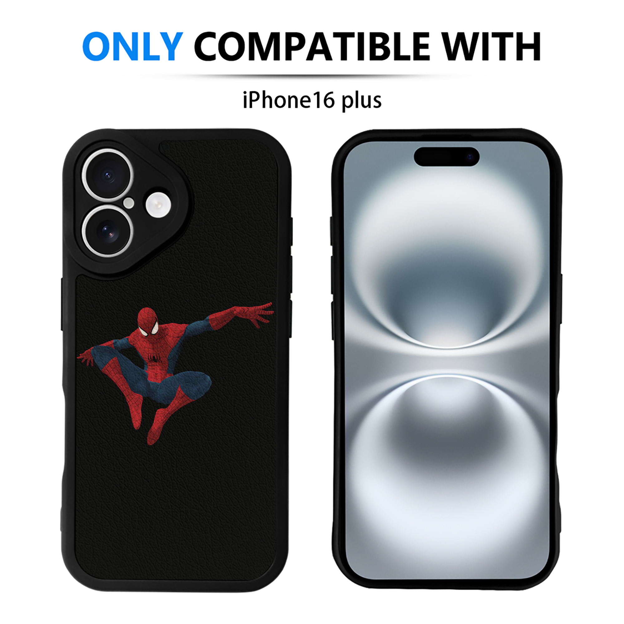 （画像用） Spider Man スパイダーマン 【iPhone 16シリーズ対応】シリコンスマホケース（レザー調） 材質：シリコン